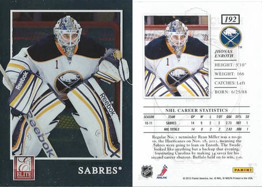 Mysterious pickup for the collection: 2011-12 Panini Donruss Elite Hockey – Topps “Baseball Back”&nbsp;?