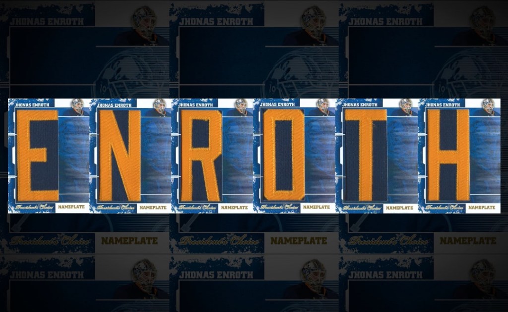 First Game-Used Enroth Nameplate&nbsp;Completed!